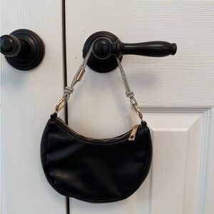 A New Day Black Mini Bag with Gold Accents